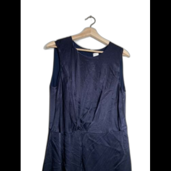 Iris & Ink Womens Sleeveless Twisted Knot At Waist Dress Navy Blue Size10 - Picture 3 of 12